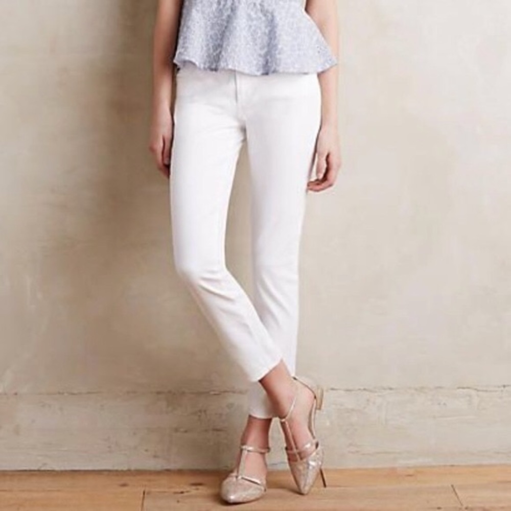Anthropologie AG Stevie Ankle Slim White Jean